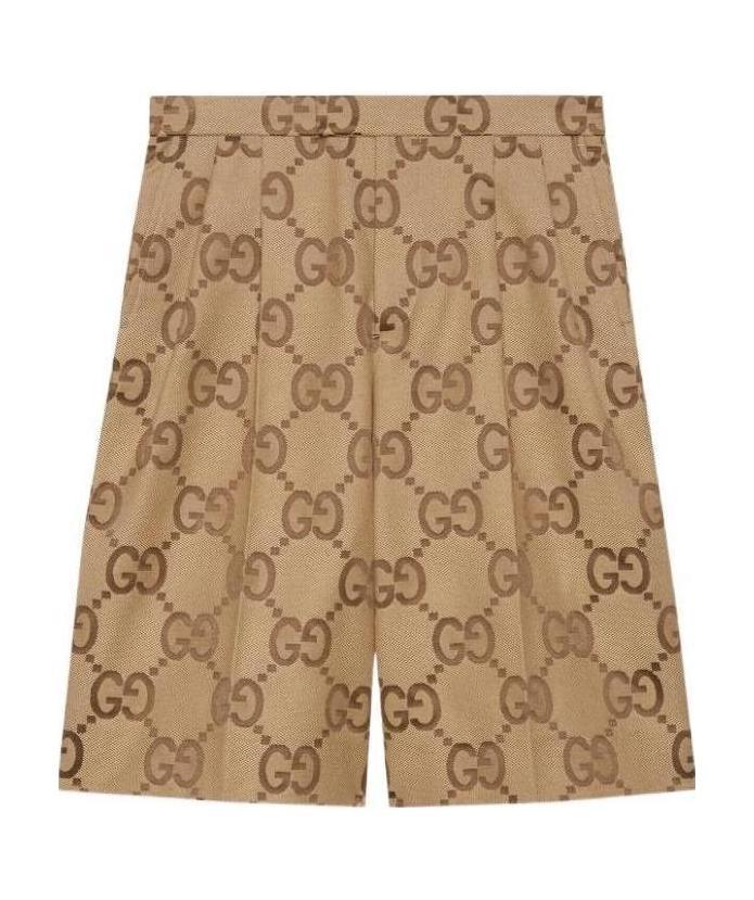 Gucci Beige & Brown Jumbo Gg Shorts In Brown