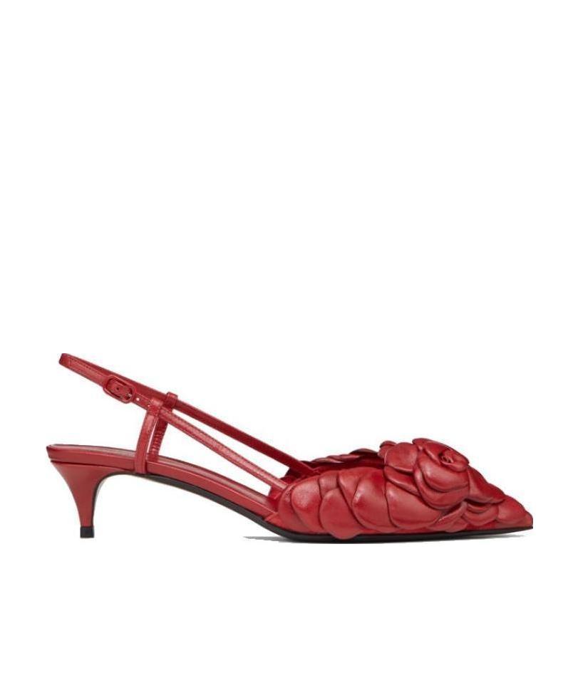 Valentino 03 Rose Edition 40mm Slingback Pumps In Red