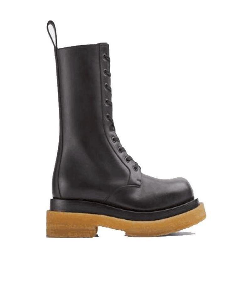 Bottega Veneta Vegetable Tanned Leather Lace-up Boots In Black