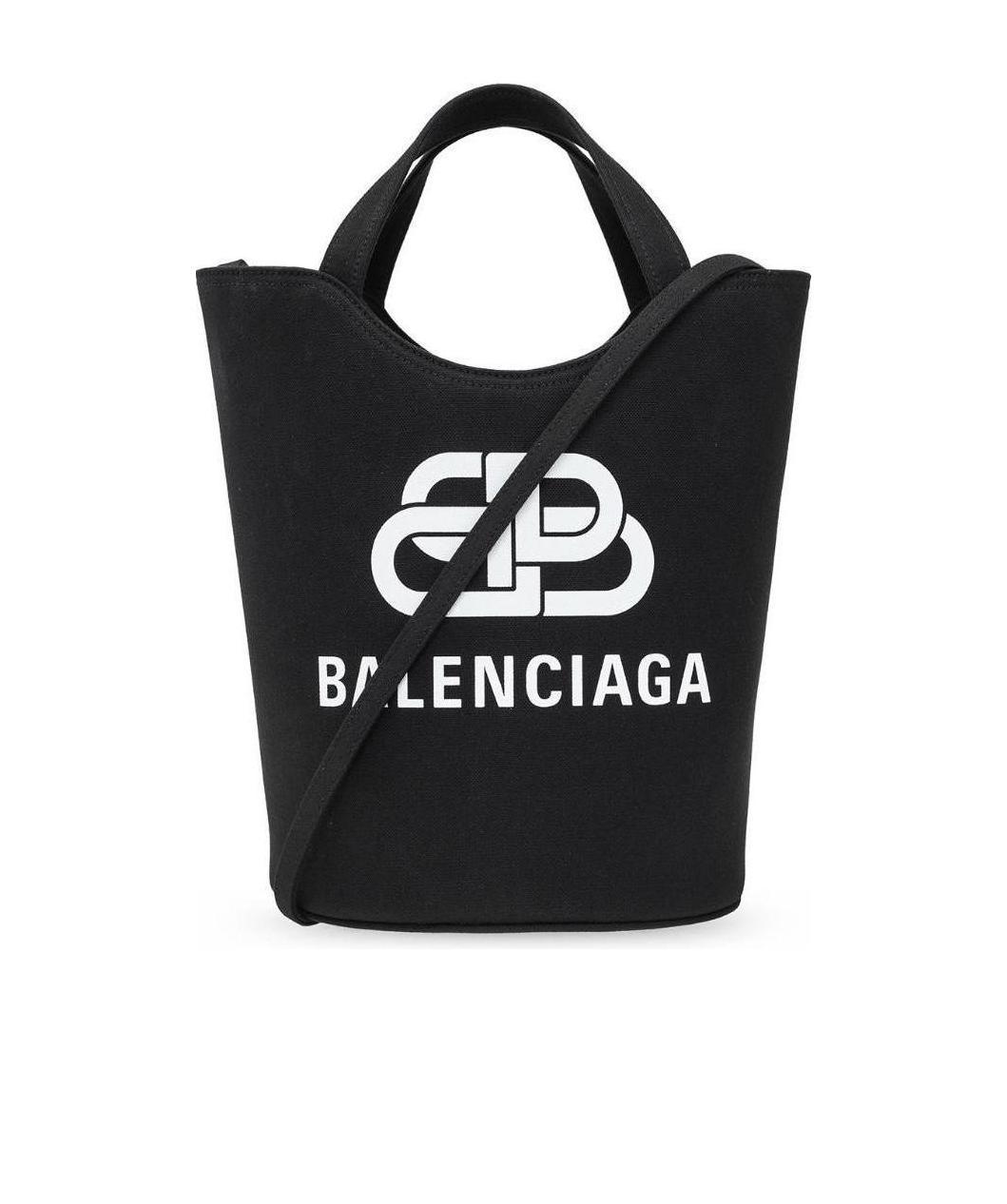 Balenciaga Logo Design Handbag In Black
