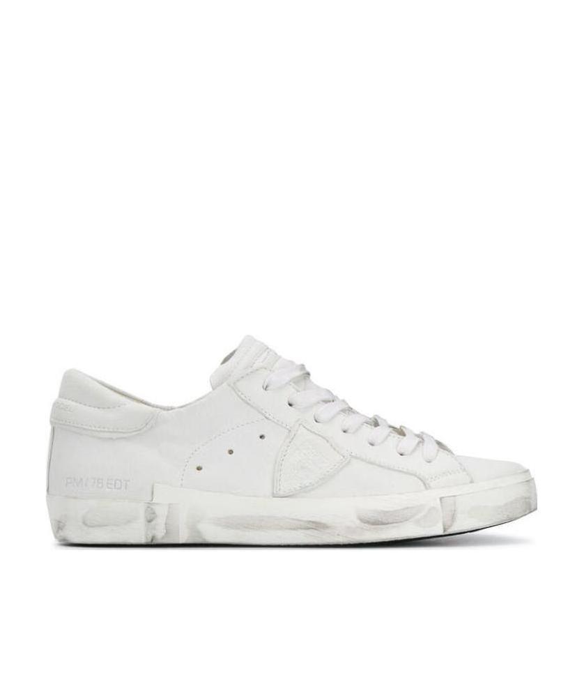 Philippe Model Premium Goat Leather Sneakers With Vintage Appeal And Luxurious Detailing In White