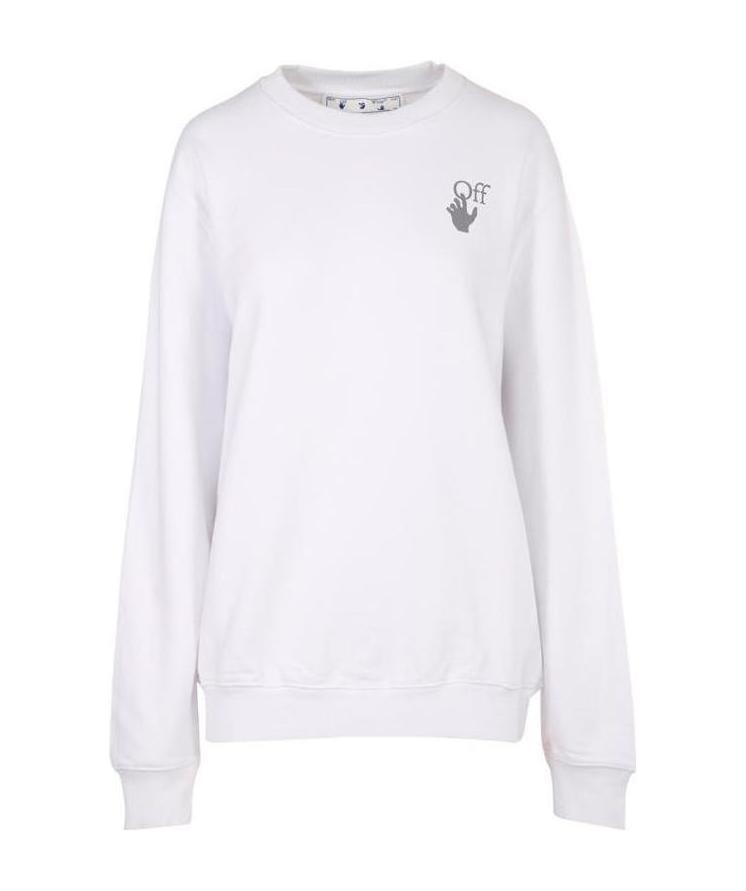 Off-white Chine Arrows Crew-neck Sweatshirt In White