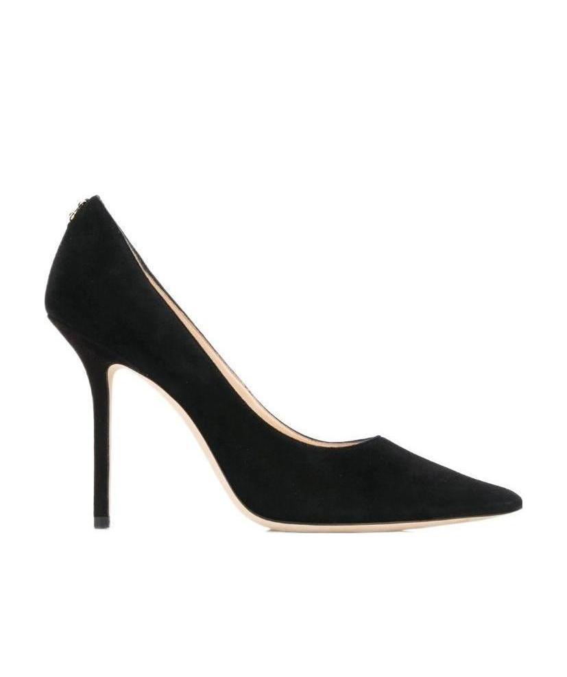 Jimmy Choo Romy 85 Spitze Pumps Aus Schwarzem Leder Mit Eidechsen-print In Black