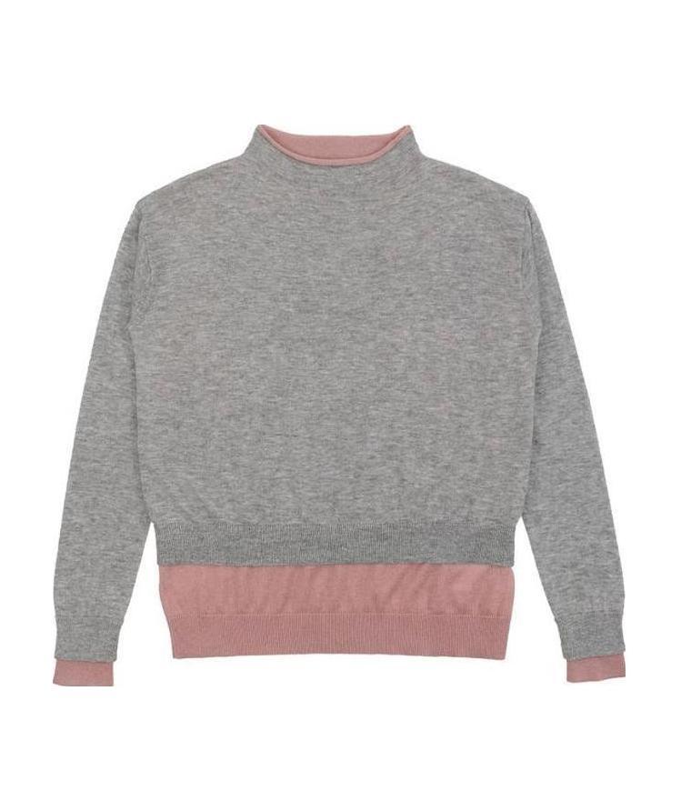 Max Mara Color Long-sleeved Pullover In Gray