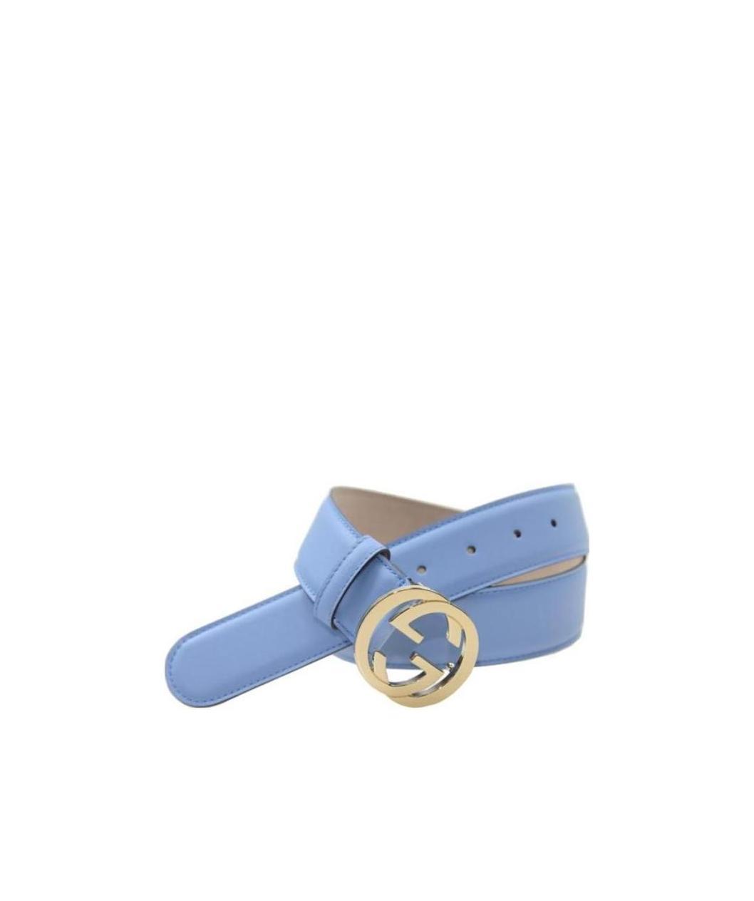 Gucci Mutual Buckle Double G Belt In Blue