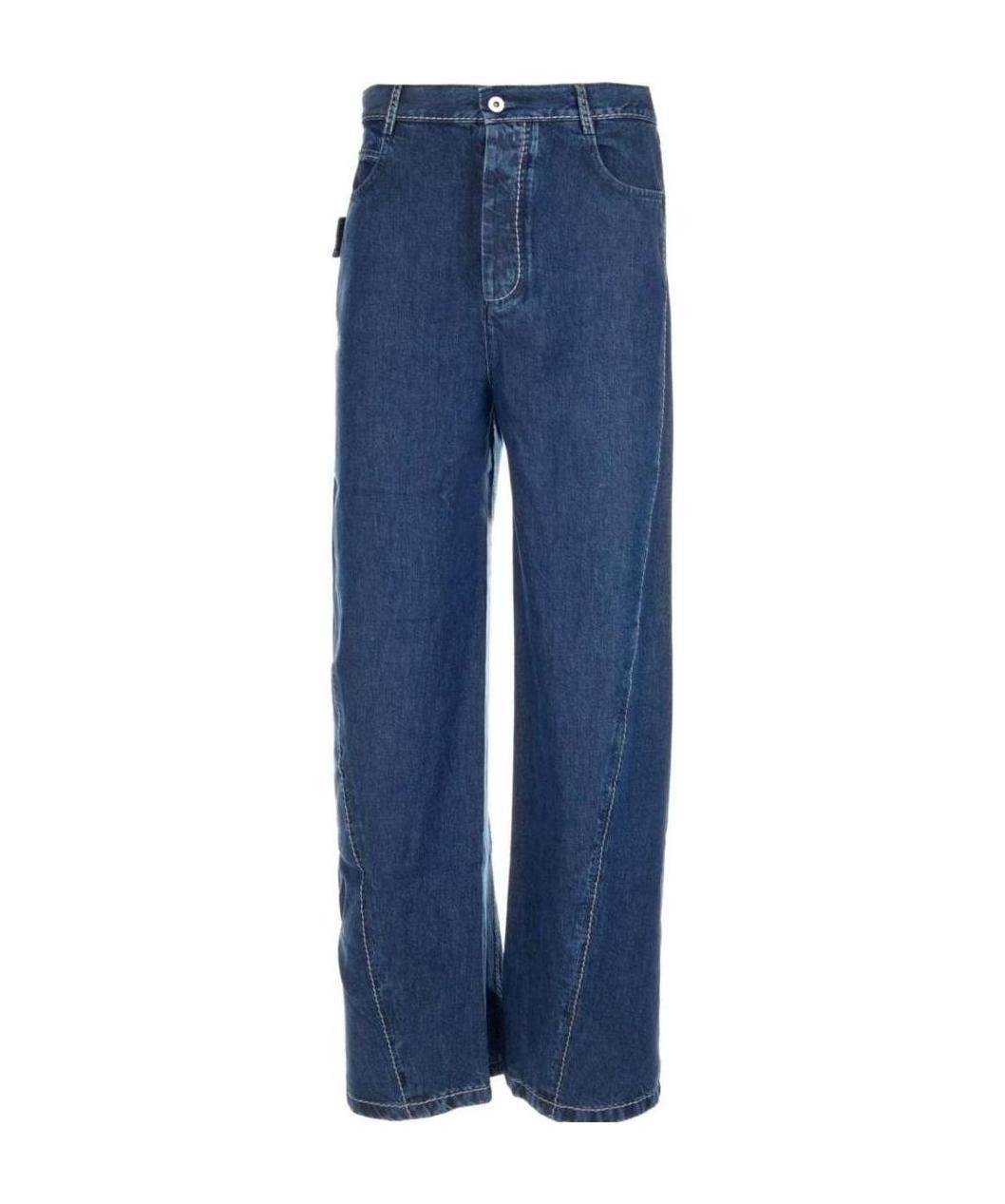Bottega Veneta Fluid Stonewashed Wide-leg Jeans In Blue