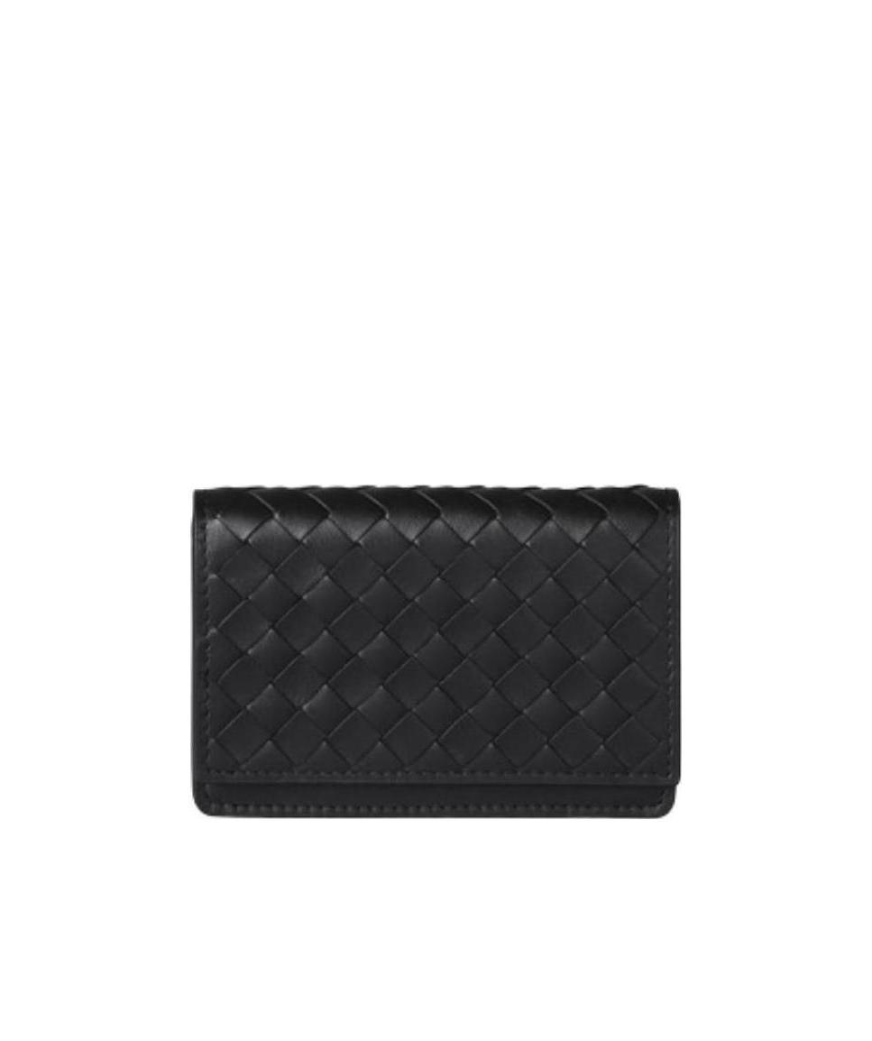 Bottega Veneta Weave A Detail Wallet In Black