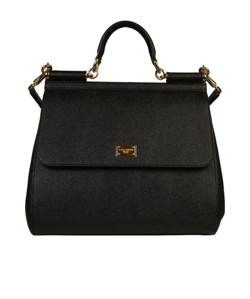 Dolce & Gabbana Logo Details Handbag In Black
