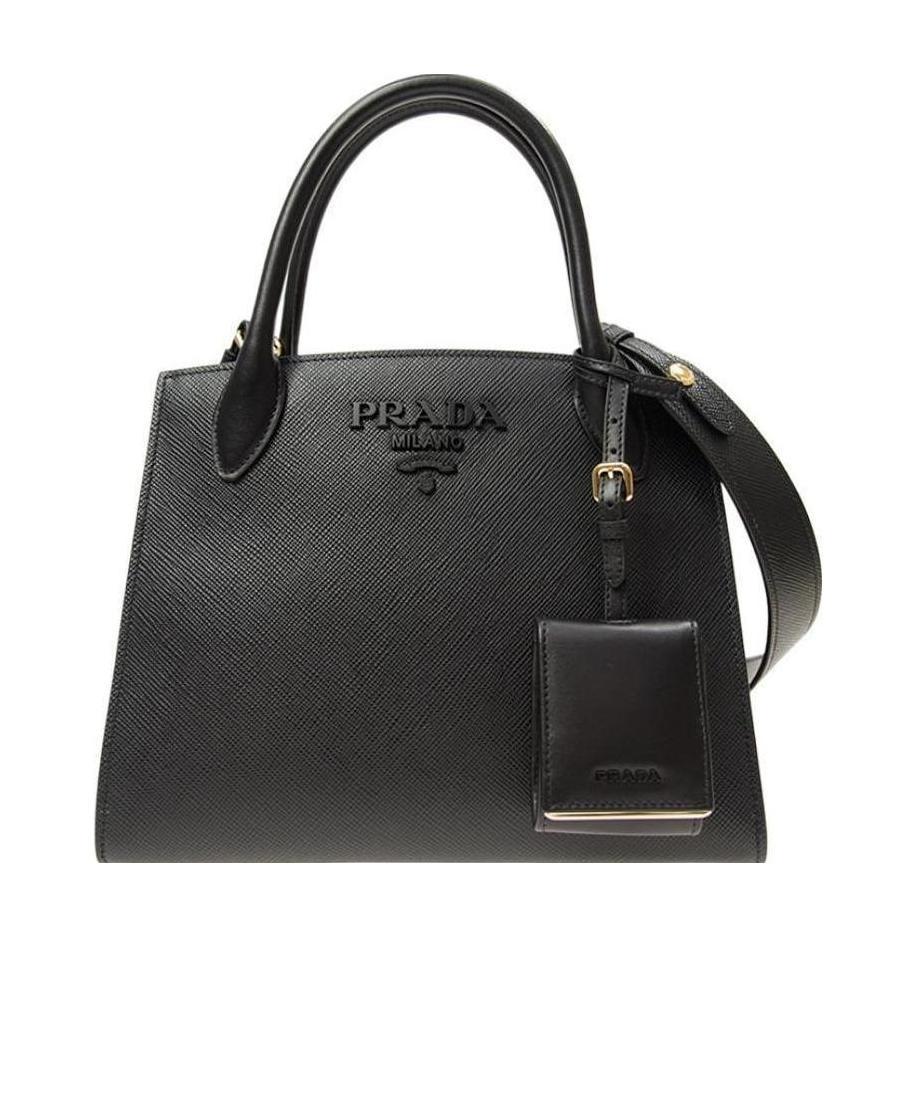 Prada Monochrome Small Saffiano Bag In Black