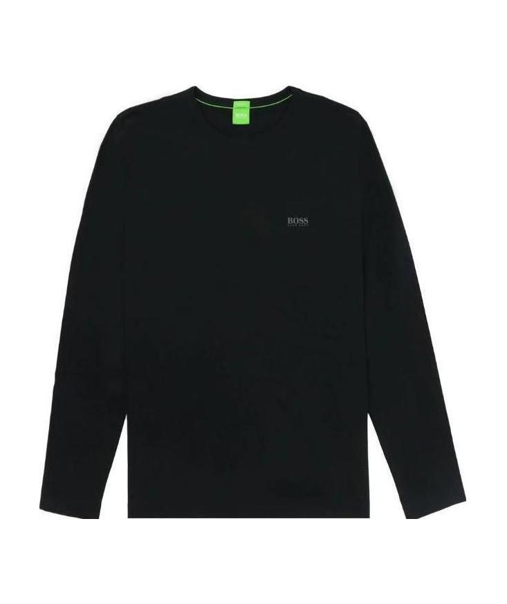 Hugo Boss Round Collar And Long-sleeved T-shirt In Black