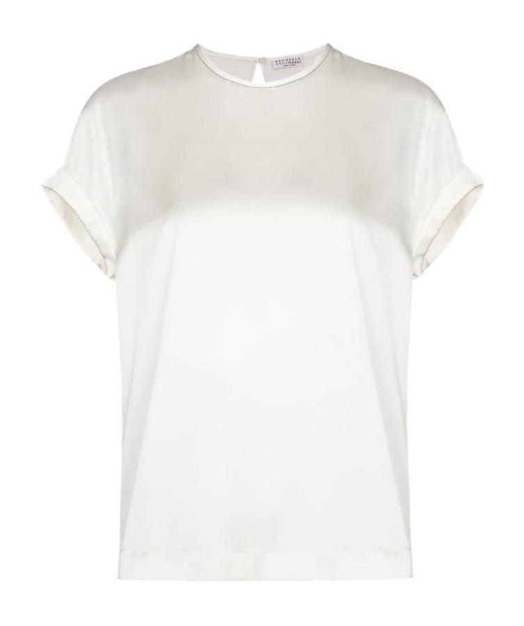 Brunello Cucinelli Women's Silk Top In White