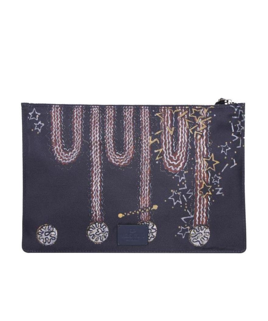 VALENTINO GARAVANI NAVY BLUE PATTERN PRINTING HANDBAG 