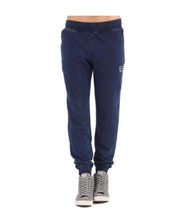 Ea7 Logo Sweatpants In Blue