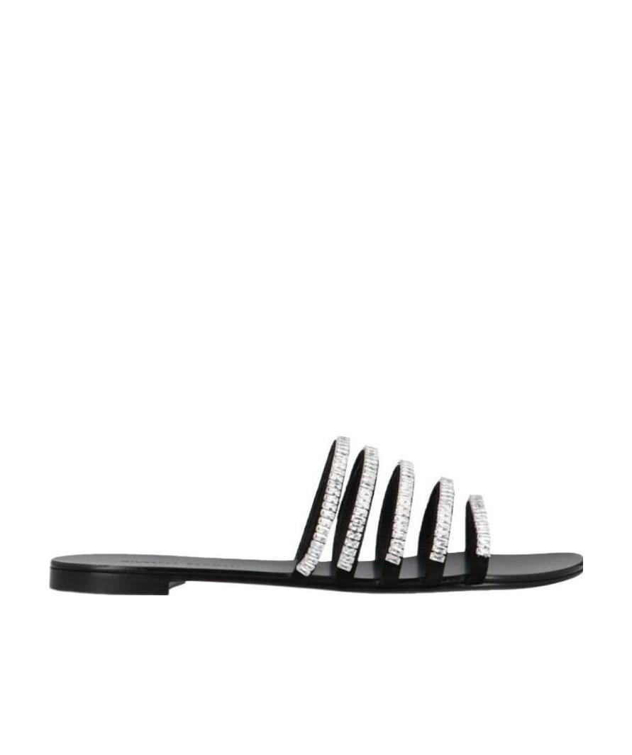 Giuseppe Zanotti Open-toed Flat-bottomed Sandals In Black