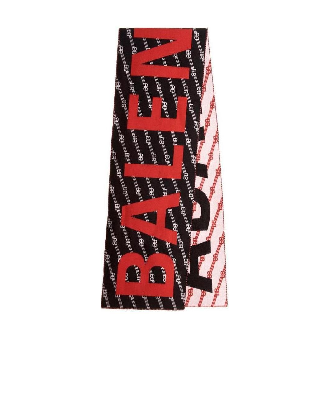 Balenciaga Jacquard Logo Scarf In Black