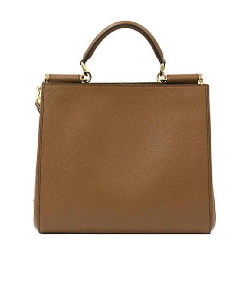 Dolce & Gabbana Logo Details Handbag In Brown