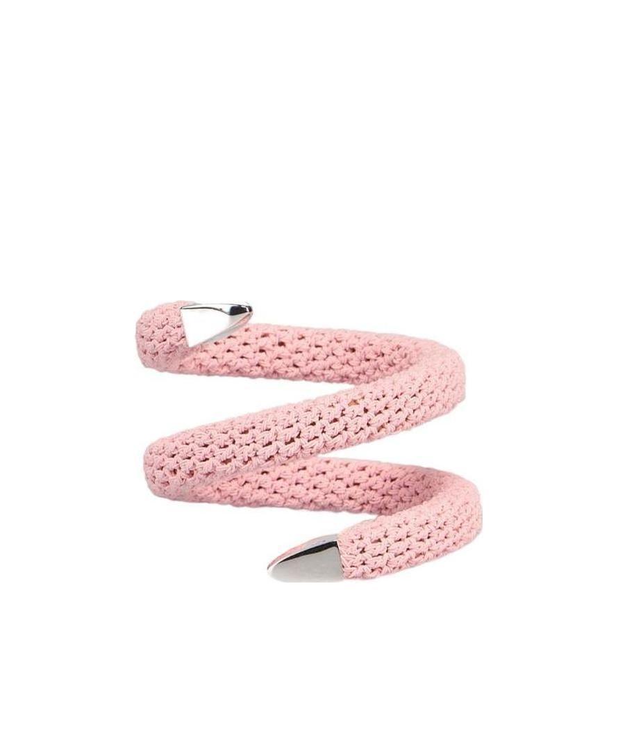 Bottega Veneta Crochet Spiral Bracelet In Pink