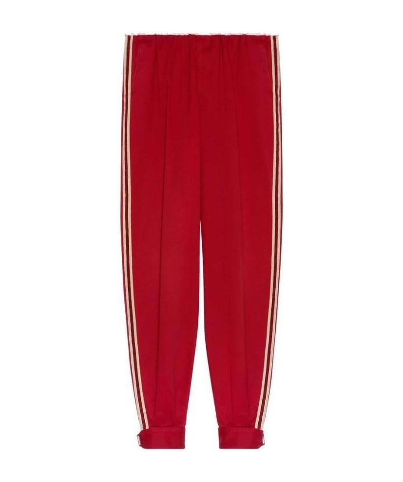 Gucci Side-stripe Track Pants In Red