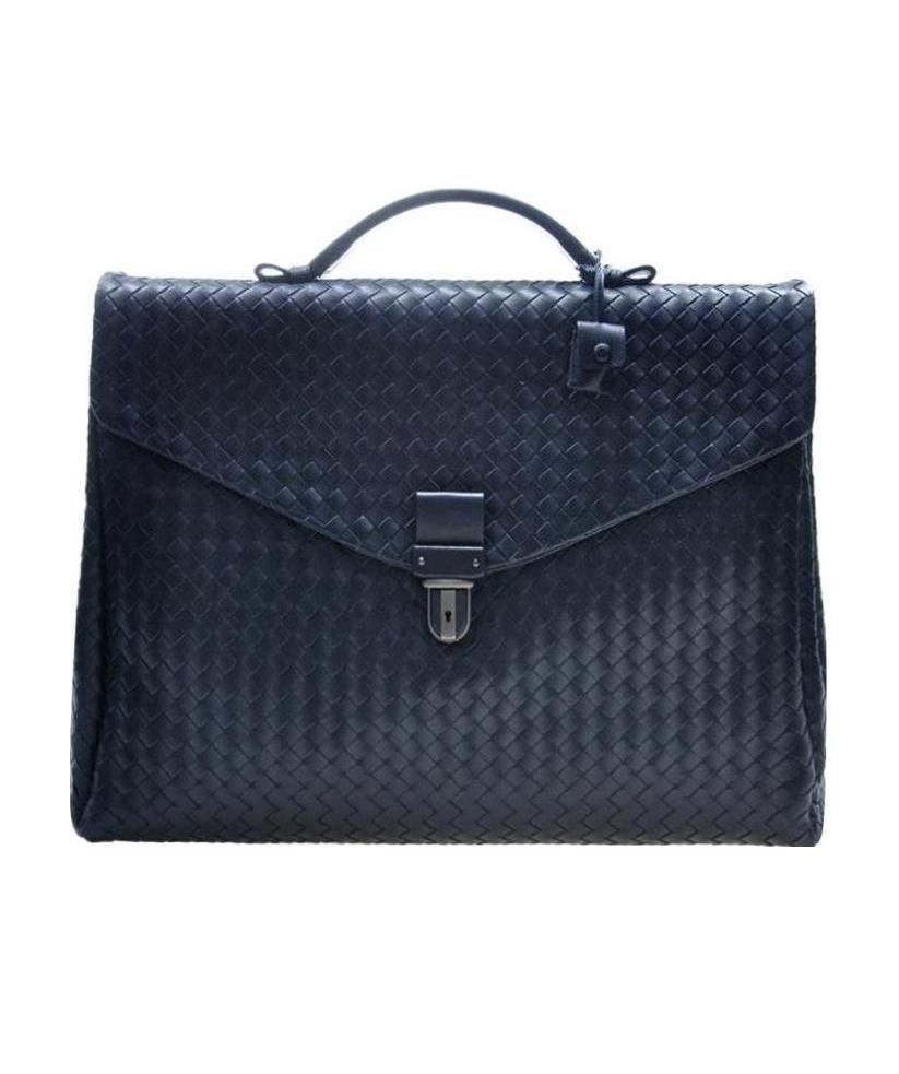 Bottega Veneta Knitted Detail Handbag In Blue