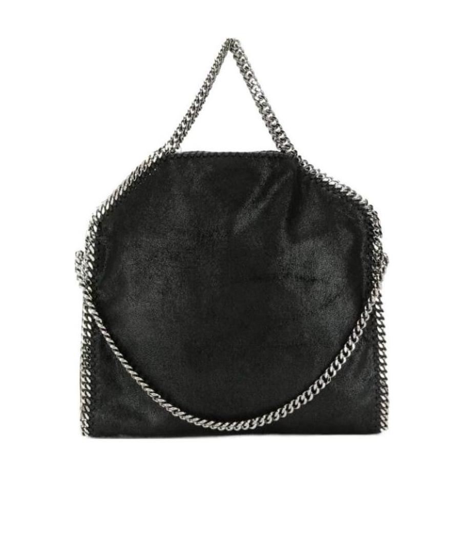 Stella Mccartney Black Large Chain Tote Handbag For Women In Black