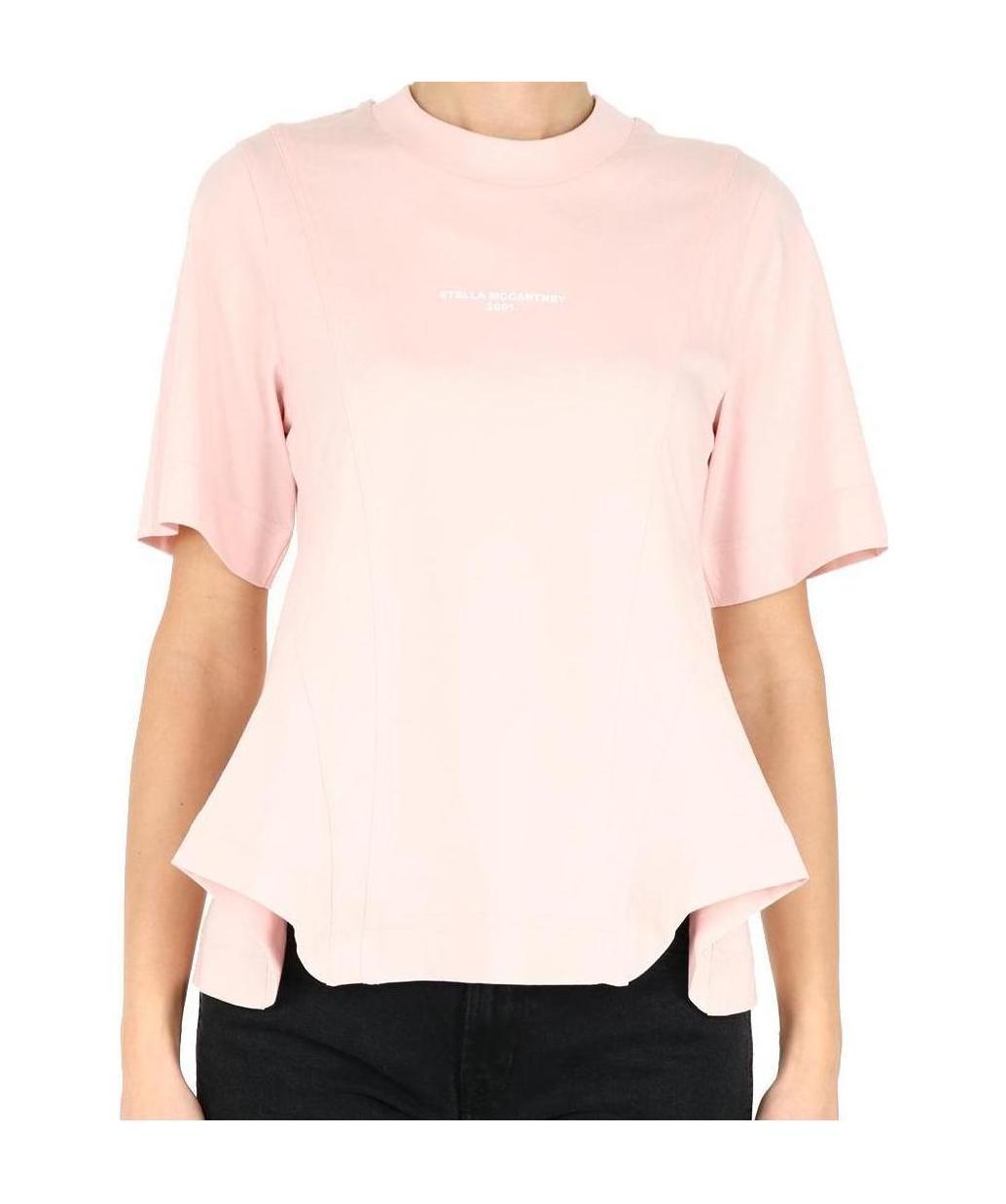 Stella Mccartney T-shirt With Logo Print In Pink