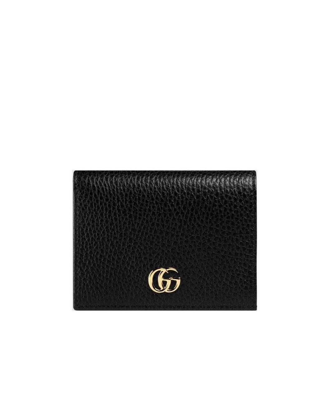 Gucci + Net Sustain Marmont Petite Textured-leather Wallet In Black