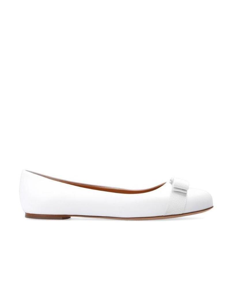 Ferragamo Varina Ballet Shoes In White