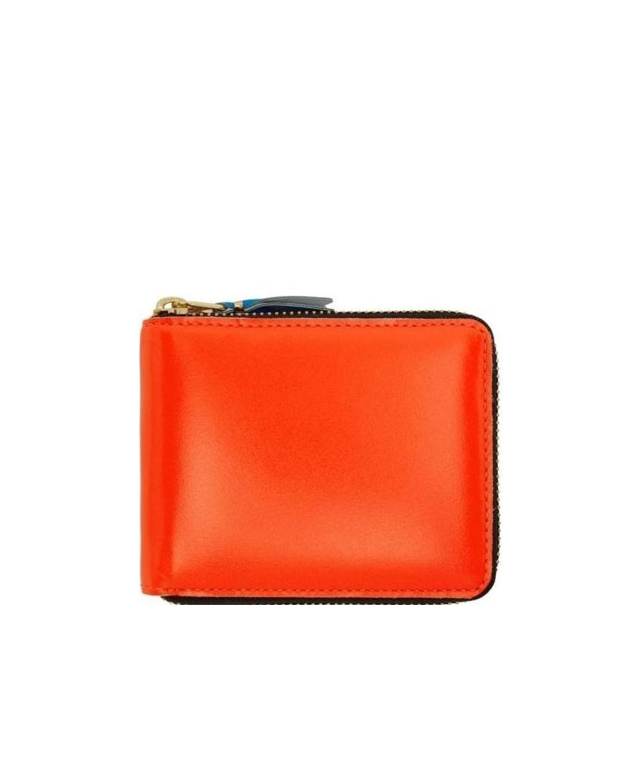 Comme Des Garçons Orange Zipped Wallet In Gray