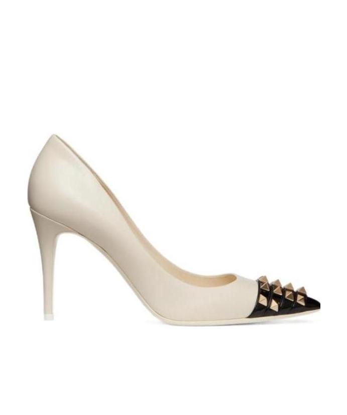 Valentino Rockstud Alcove 90mm Pumps In White