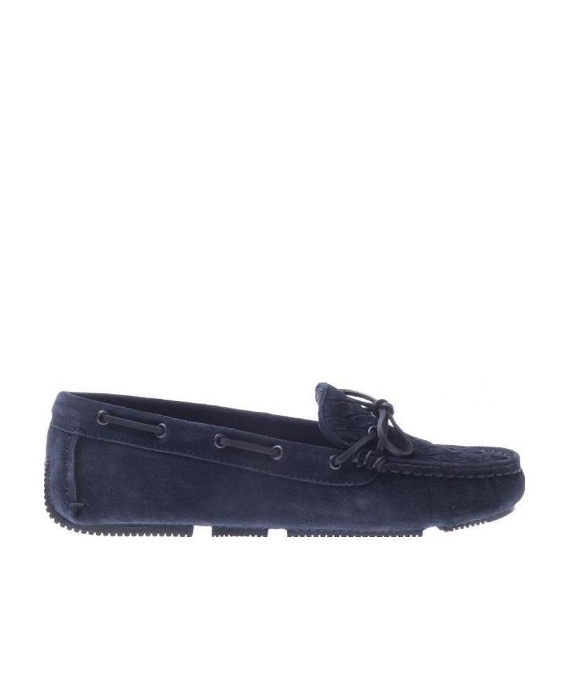 Bottega Veneta Bow Tie Detail Flat Shoes In Blue