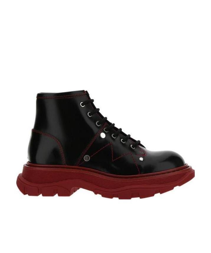Alexander Mcqueen Tread Lace Up Boots In Black