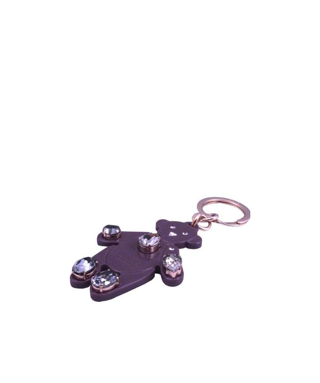 Gucci Crystal Teddy Bear Keychain In Black