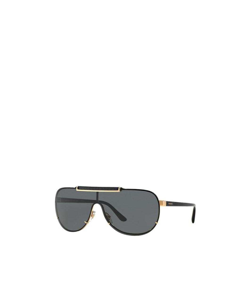 Versace Black Pilot Sunglasses In Gray