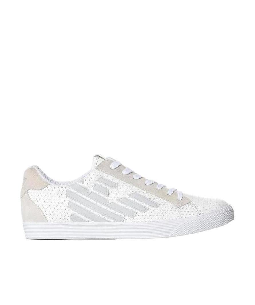 Ea7 Logo Details Casual Sports Shoes In White
