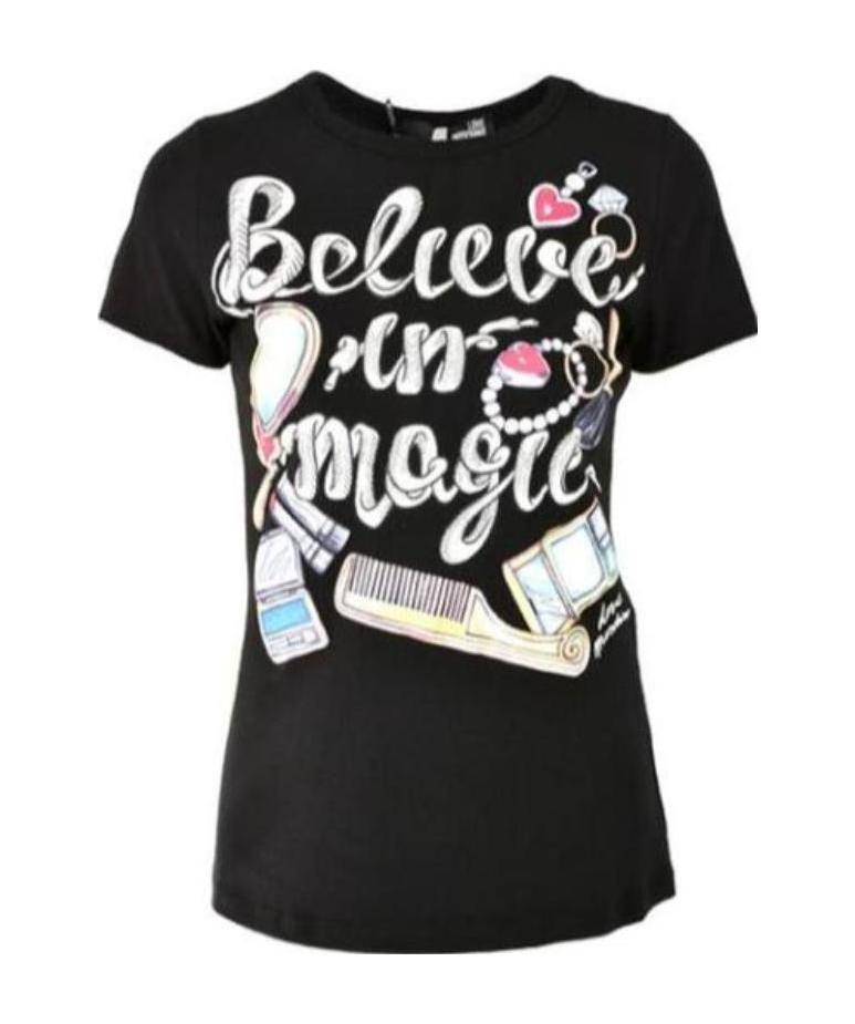 Moschino T-shirt With Round Neck And Short Sleeves In Black