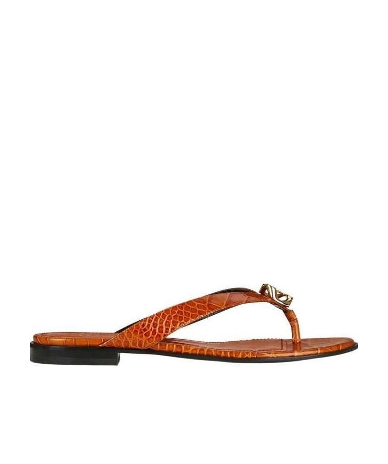 Givenchy G Chain Flat Sandals In Brown
