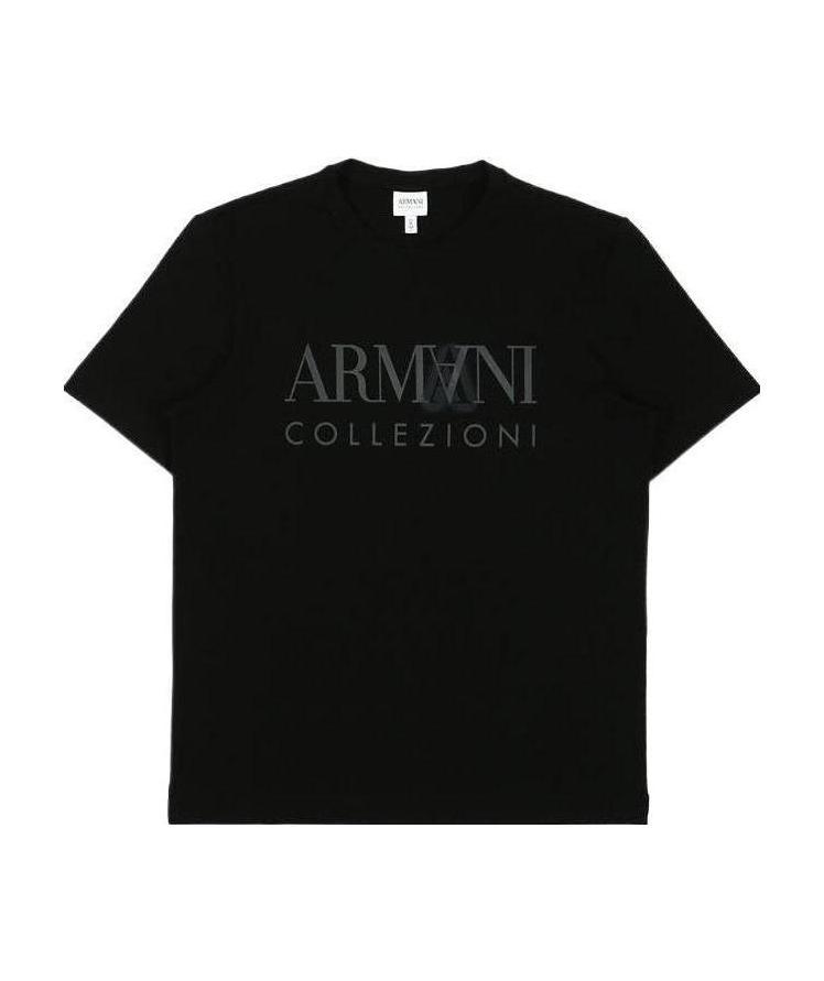Armani Collezioni Logo Printed T-shirt In Black