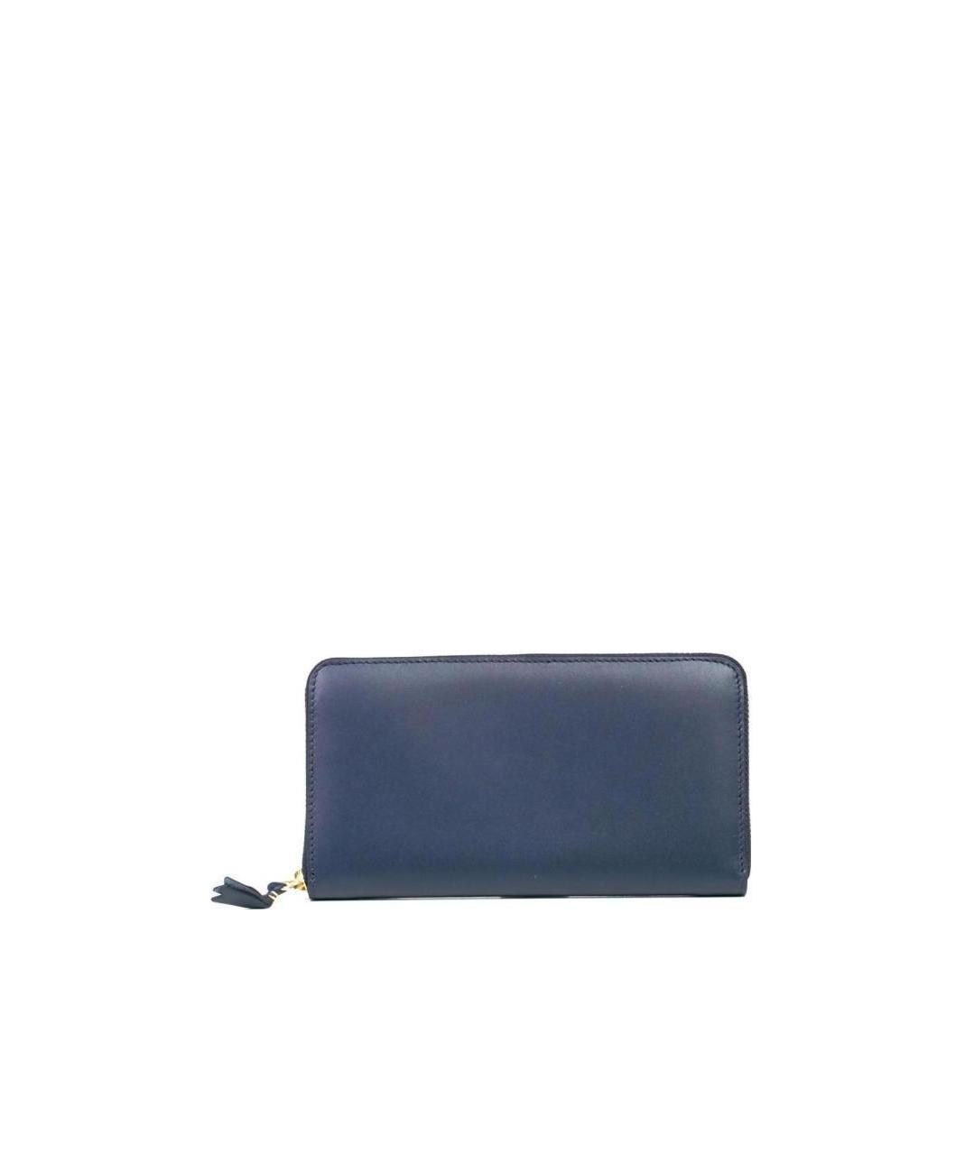 Shop Comme Des Garçons Logo Zipper Wallet In Blue