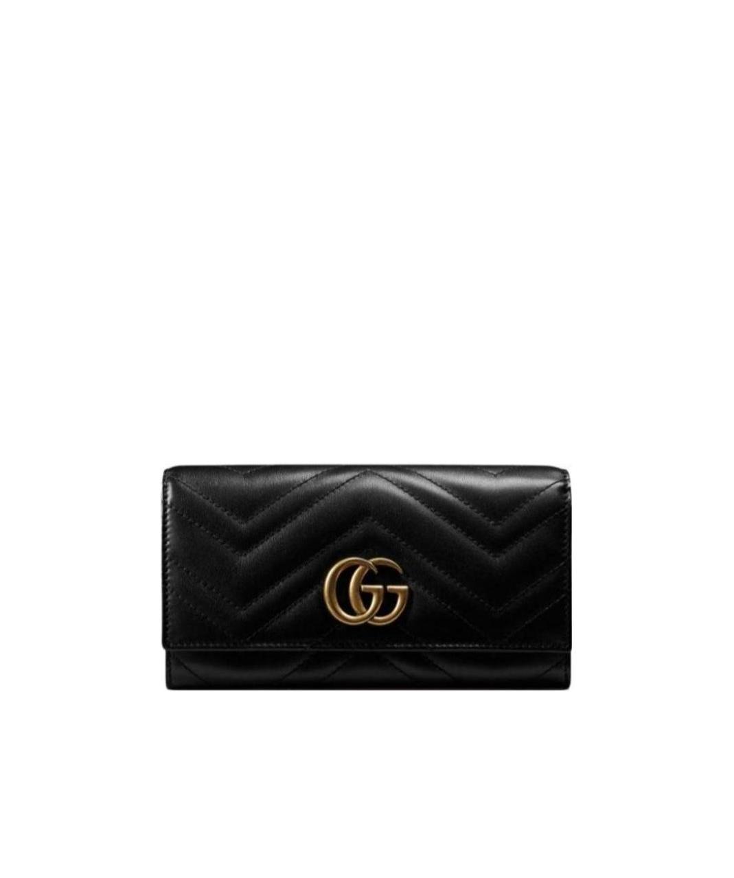 Gucci Gg Marmont Matelasse Leather Continental Wallet In Black