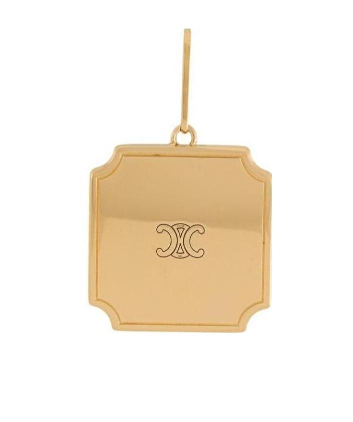 Celine Double C Carved Pendant In Yellow
