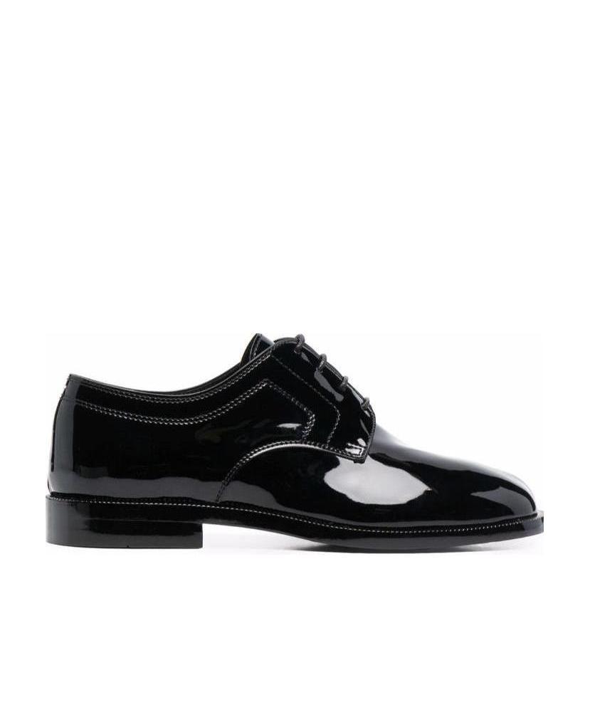 Maison Margiela Tabi-toe Lace-up Shoes In Black