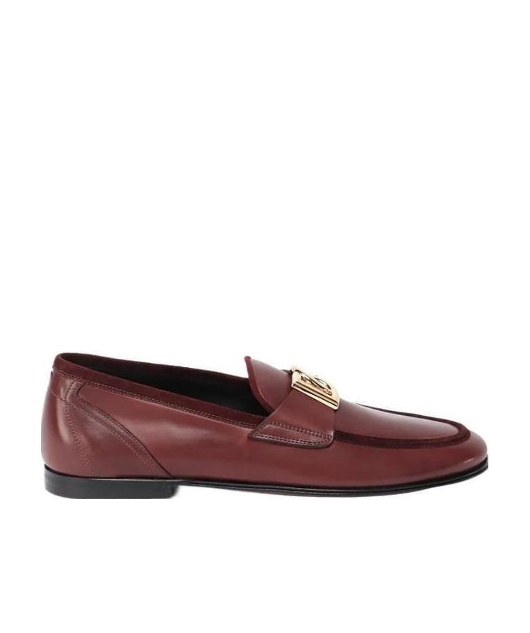 Dolce & Gabbana Dolce Gabbana Logo Plaque Slip-on Loafers In Red