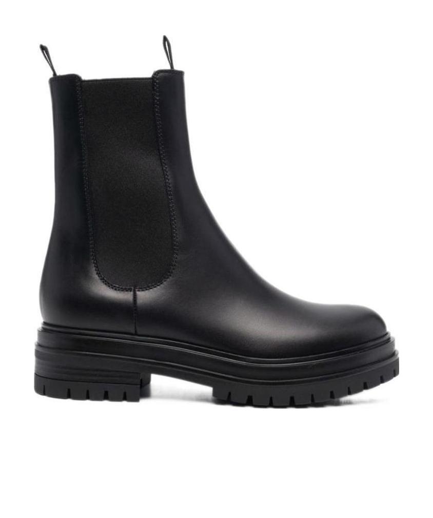 Gianvito Rossi Chester Leather Chelsea Boots In Black