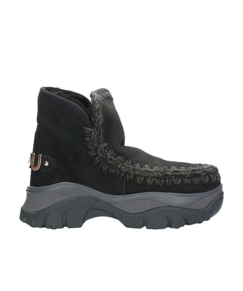 Mou Logo Thick Sole Boots In Black