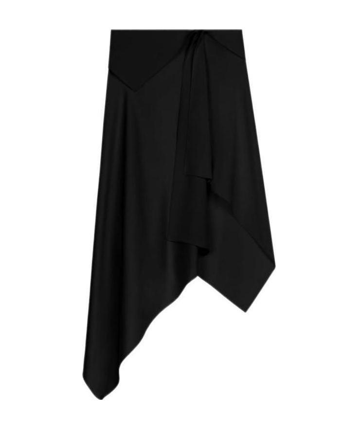 Givenchy Zip-front Asymmetric Skirt In Black