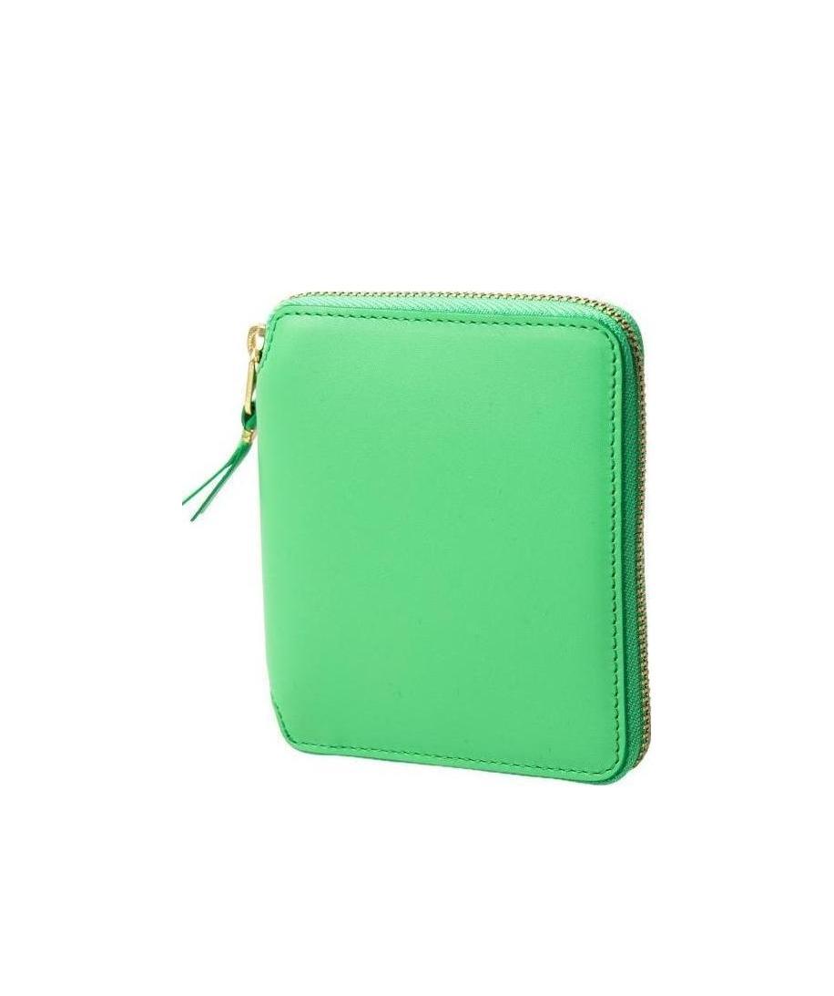Shop Comme Des Garçons Zip-around Leather Wallet In Green