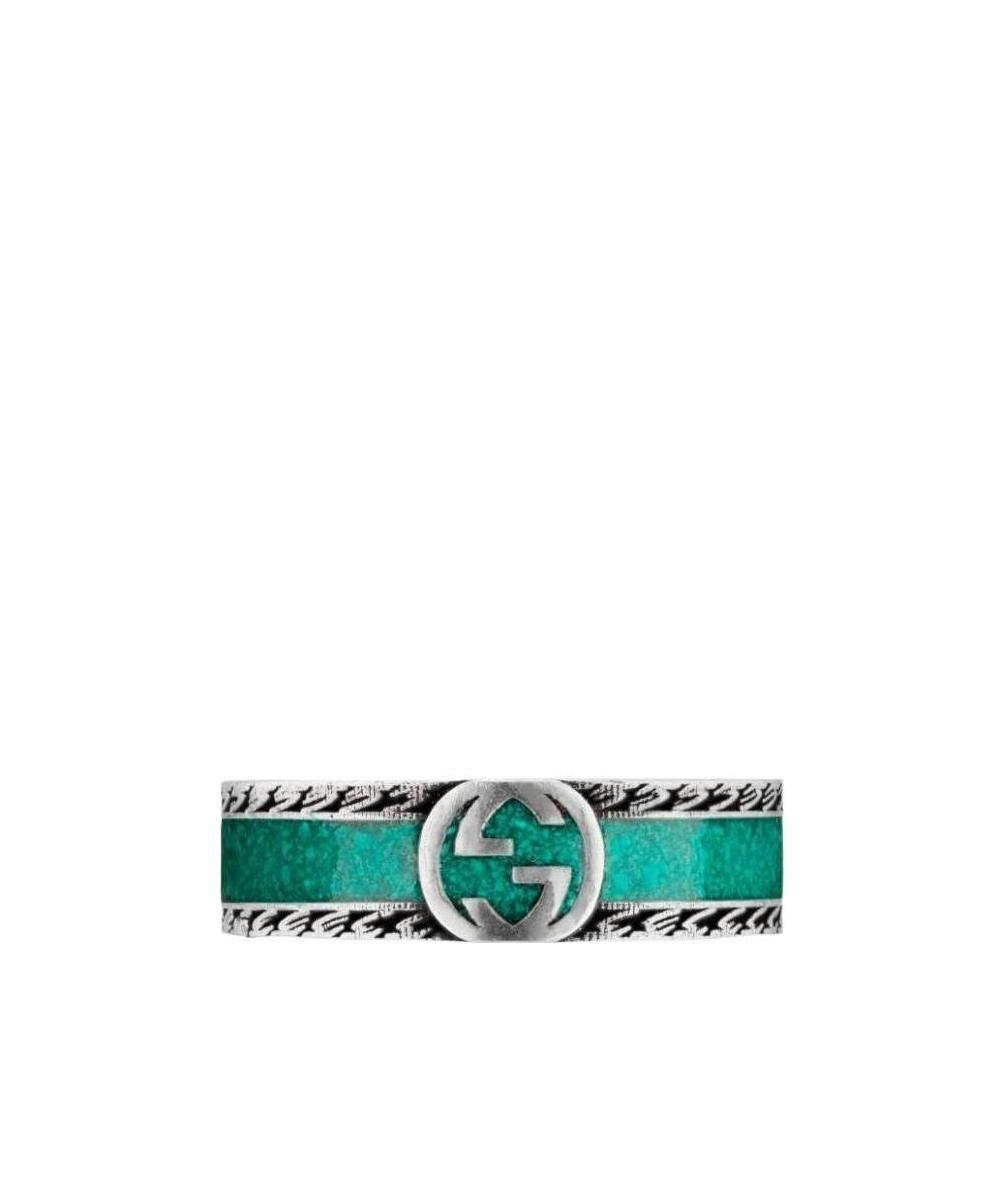 Gucci Interlocking G Band Ring In Green
