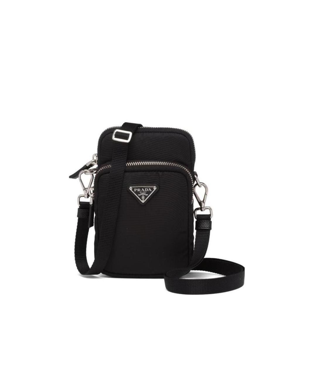 Prada Triangle-logo Panelled Smartphone Case In Black