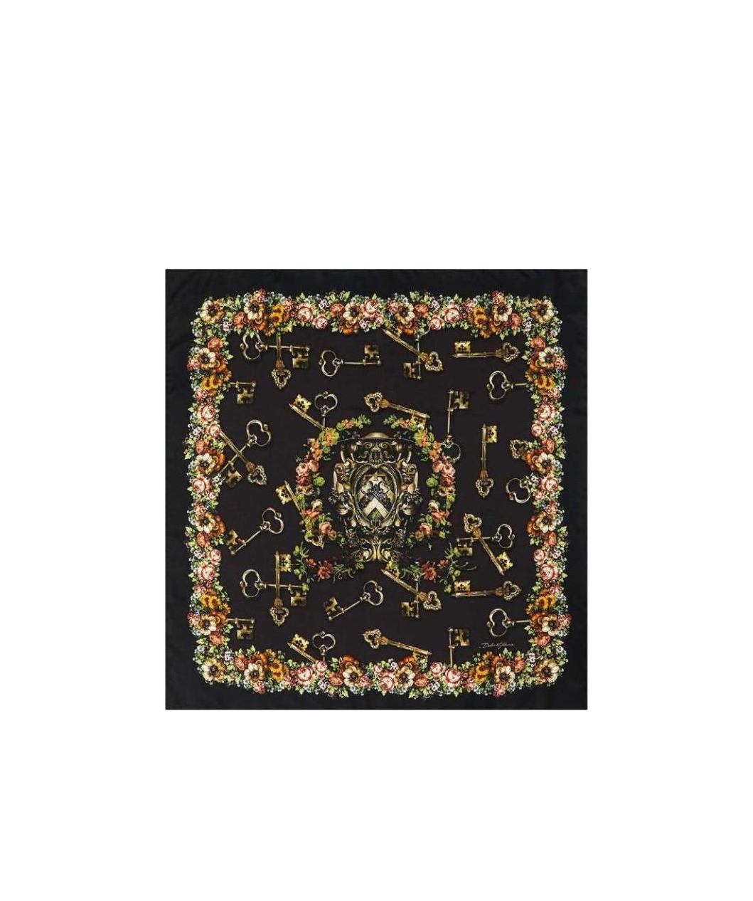 Dolce & Gabbana Silk Printed Scarf In Black