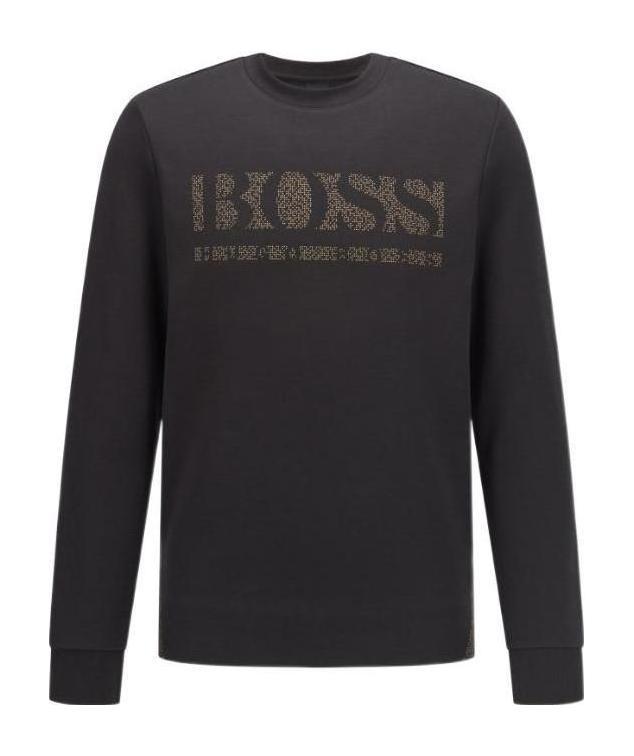 HUGO BOSS SLIM-FIT PIXELLATED LOGO SWEATSHIRT